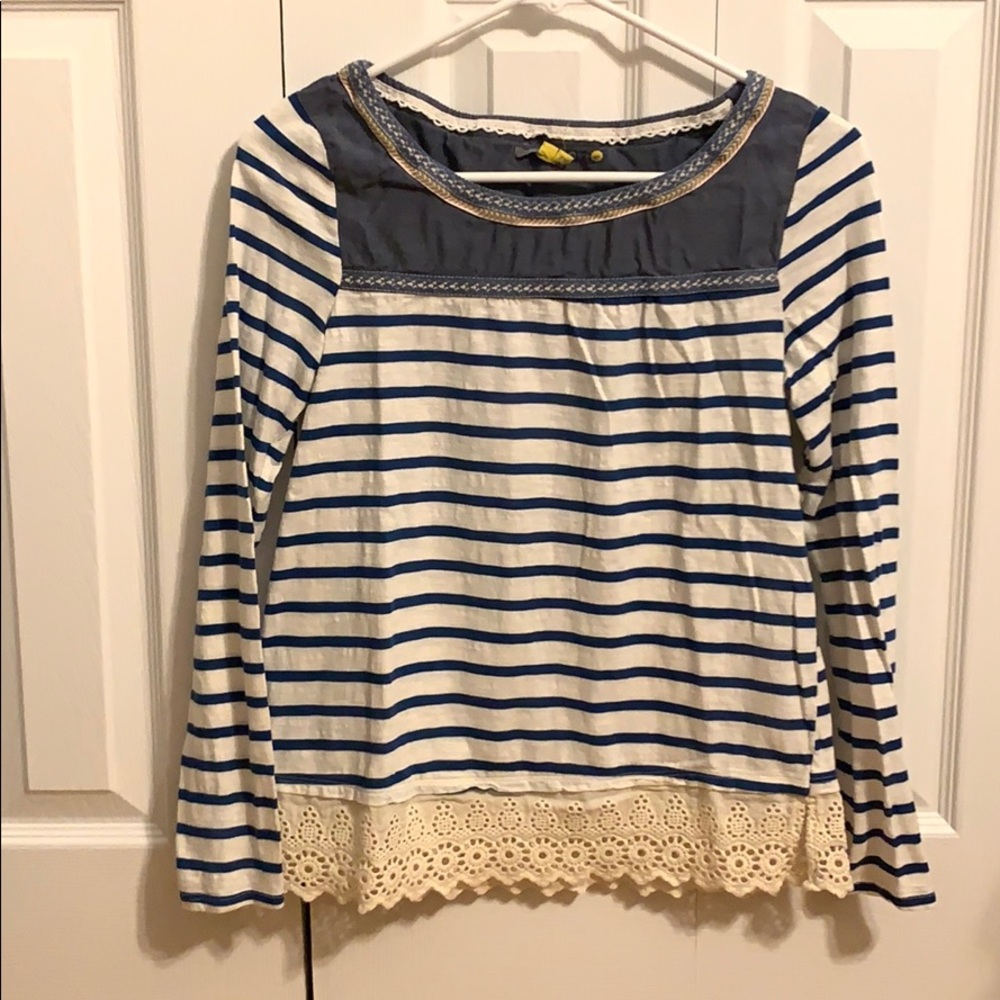 Anthropologie denim striped tee
